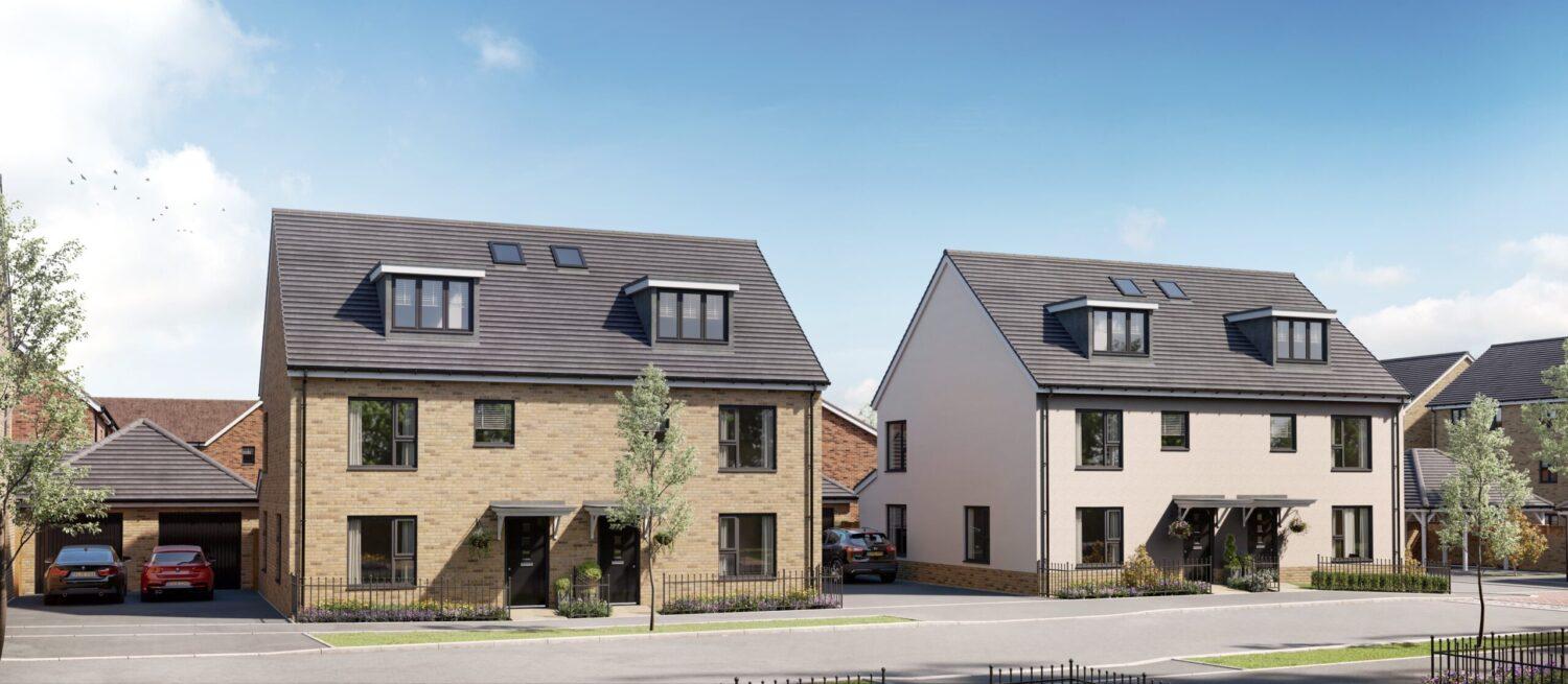 New houses on a street