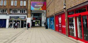 multiple shop fronts in Ortongate Centre, Peterborough