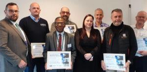 Cllr Ian Benney (left) with representatives from businesses successful in securing a total of £190k in the first round of Shared Prosperity Fund backed Fenland grants as the new application round is launched.